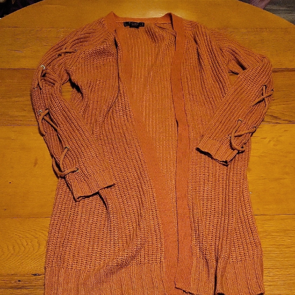 Women's Orange Cardigan Sweater